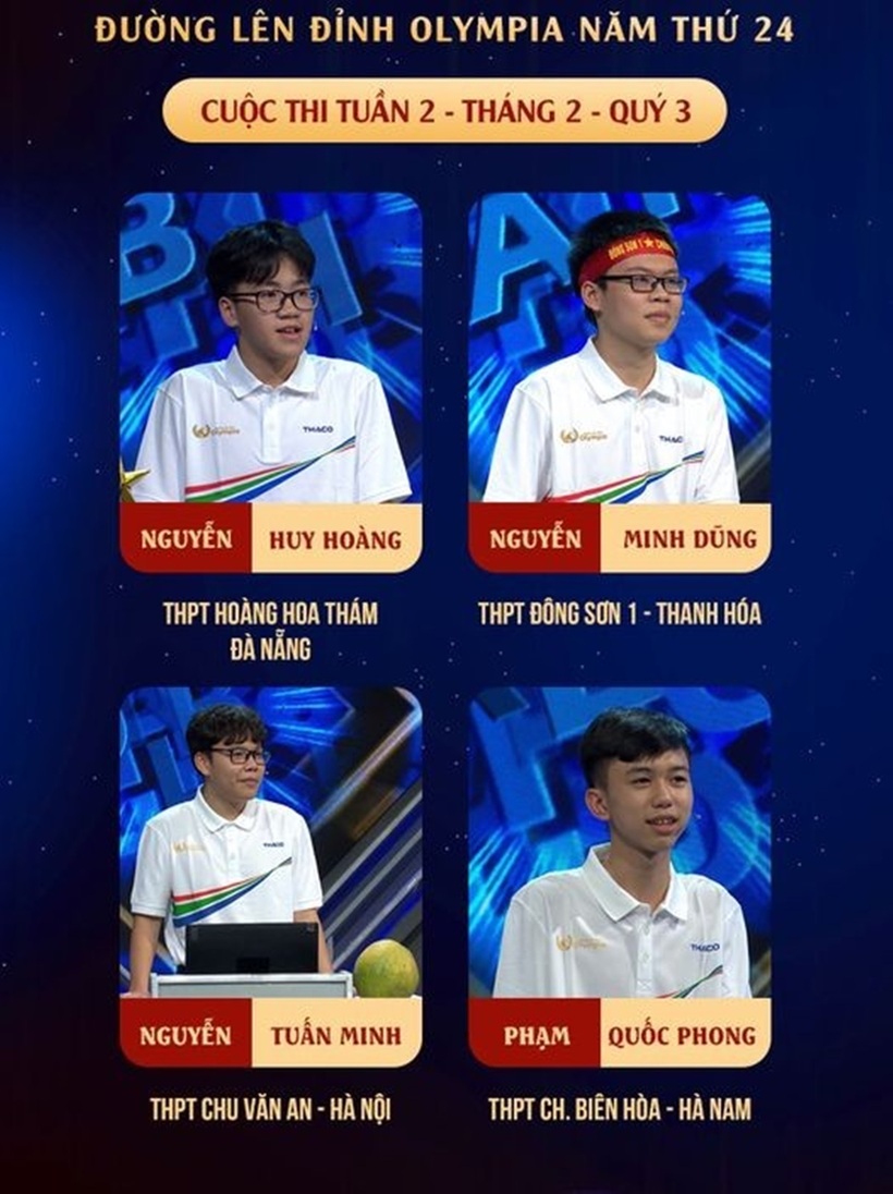 Màn so tài kịch tính của bốn nhà leo núi tại cuộc thi tuần 2, tháng 2, quý 3 Đường lên đỉnh Olympia năm 2024.