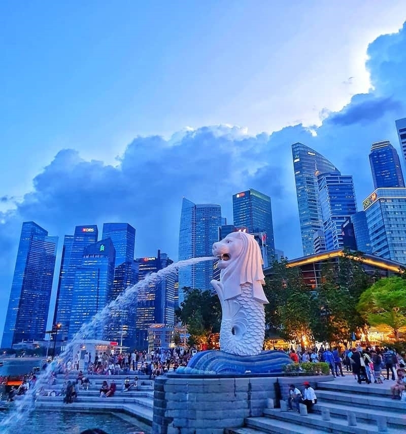 Công viên sư tử biển Merlion Park.