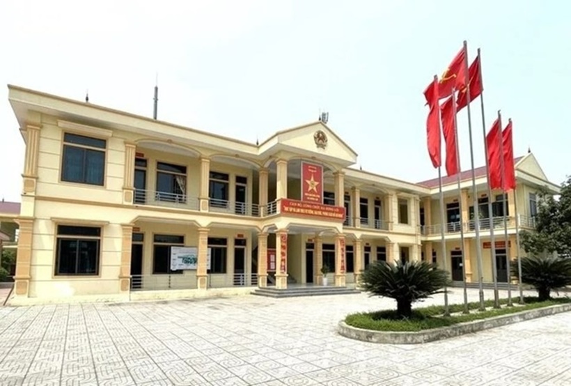 Trụ sở UBND xã Hưng Lợi (huyện Hưng Nguyên, Nghệ An). Ảnh: Lao động