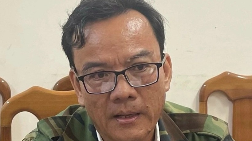 Nguyễn Văn Chánh tại cơ quan công an. Ảnh: Giao Thông