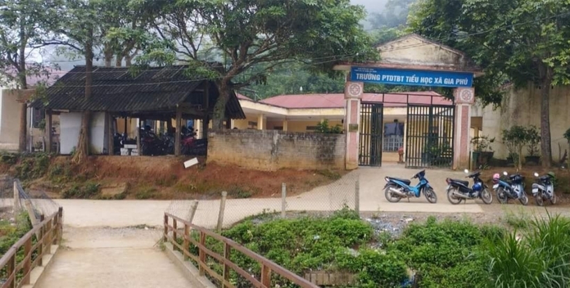 Trường Phổ thông dân tộc bán trú tiểu học xã Gia Phú, nơi 2 em nhỏ theo học. Ảnh: Đại Đoàn Kết