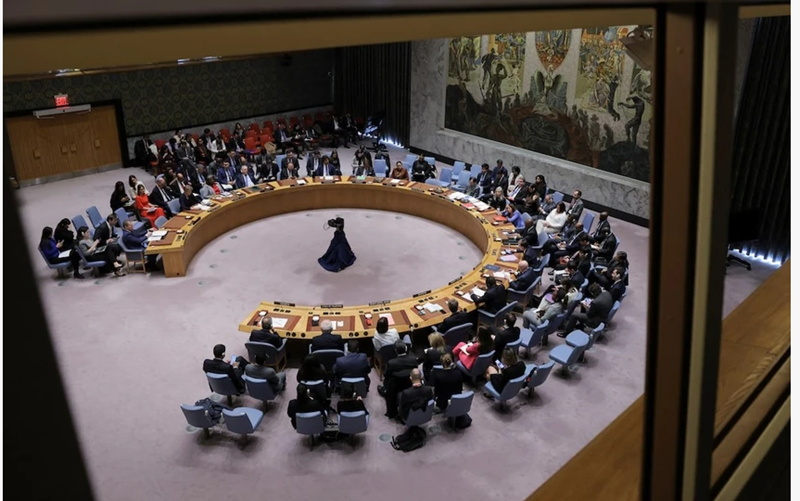Một cuộc họp của Hội đồng Bảo an Liên hợp quốc về tình hình ở Dải Gaza hồi tháng 3. Ảnh: Reuters