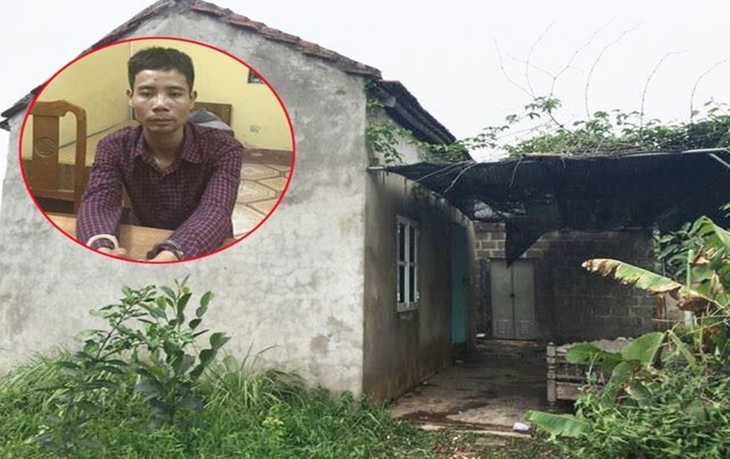 Tuấn (ảnh nhỏ) sống độc thân trong căn nhà cấp 4 ở sát bờ sông Bắc Hưng Hà.