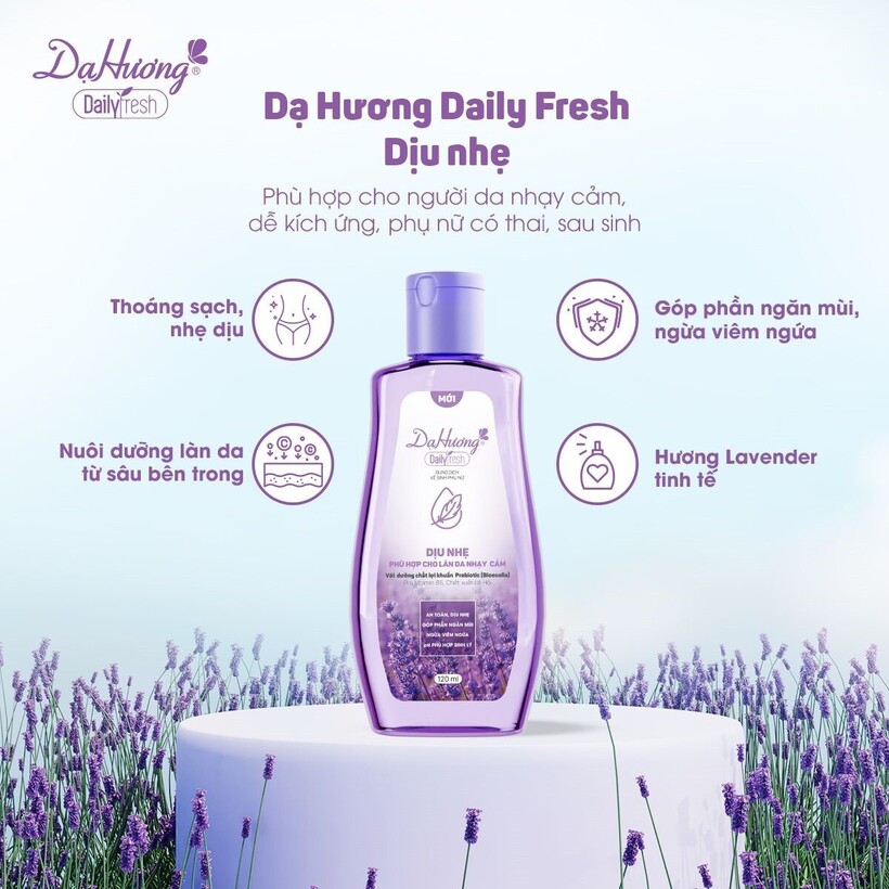 Dạ Hương Daily Fresh Dịu nhẹ - Phù hợp cho người da nhạy cảm, dễ kích ứng, phụ nữ có thai, sau sinh