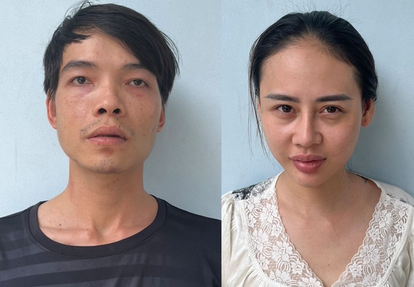 Tuyến và Thương khi bị bắt. Ảnh: Dân Trí