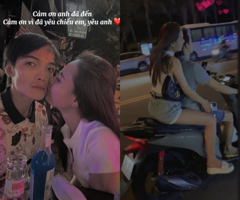 Thương cũng chia sẻ cả ảnh tình tứ bên bạn trai. Ảnh: Phụ Nữ mới