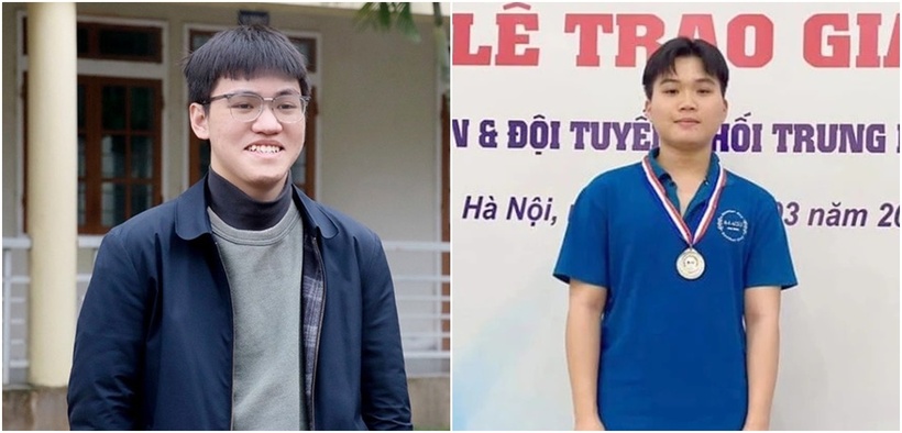 Em Lê Hữu Dũng và em Trần Tuấn Anh. (Ảnh: Báo Hà Tĩnh)