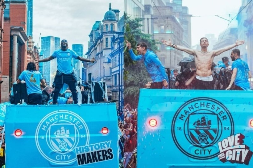Các ngôi sao nửa xanh thành Manchester hòa mình cùng người hâm mộ