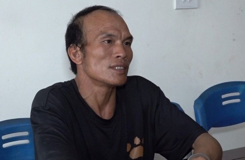 Lương Văn Bún sau khi bị bắt giữ. Ảnh: Thanh Niên