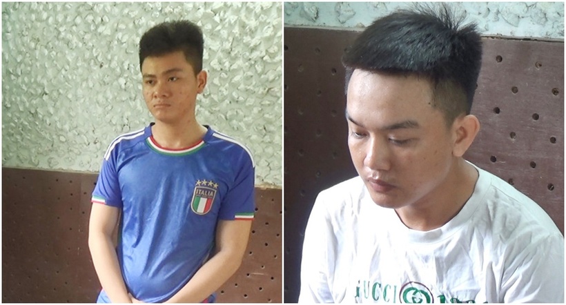 Đối tượng Lâm (ảnh trái) và Lập tại cơ quan điều tra. Ảnh: VietNamnet.