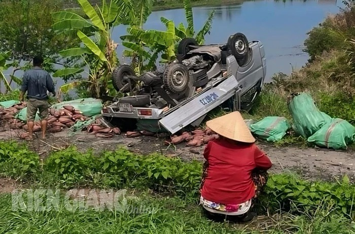 Hiện trường xảy ra vụ tai nạn. Ảnh: Báo Kiên Giang.