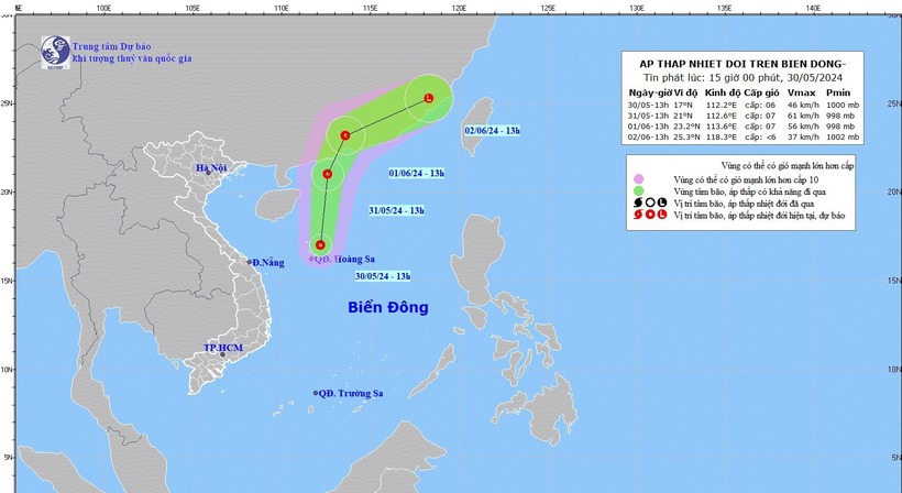 Biển Đông đón áp thấp nhiệt đới giật cấp 8