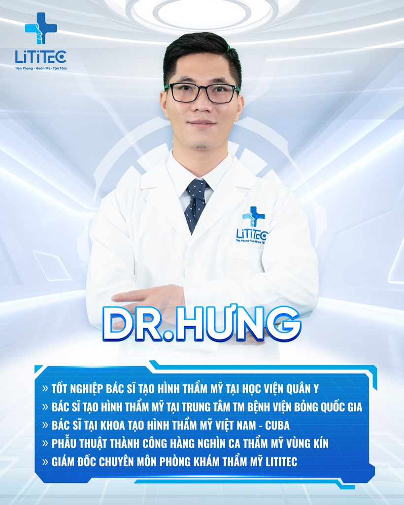 Thạc sĩ, Bác sĩ Hưng Nguyễn đang công tác tại Phòng khám chuyên khoa phẫu thuật thẩm mỹ Lititec