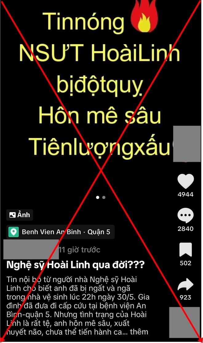 Đây là những thông tin thất thiệt, NS Hoài Linh hiện vẫn khỏe mạnh.