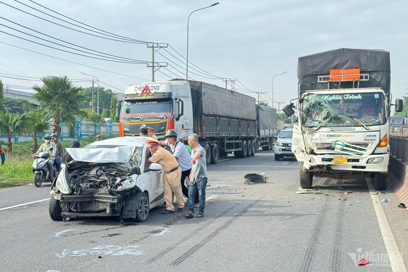 Hiện trường xảy ra vụ tai nạn. Ảnh: Vietnamnet.