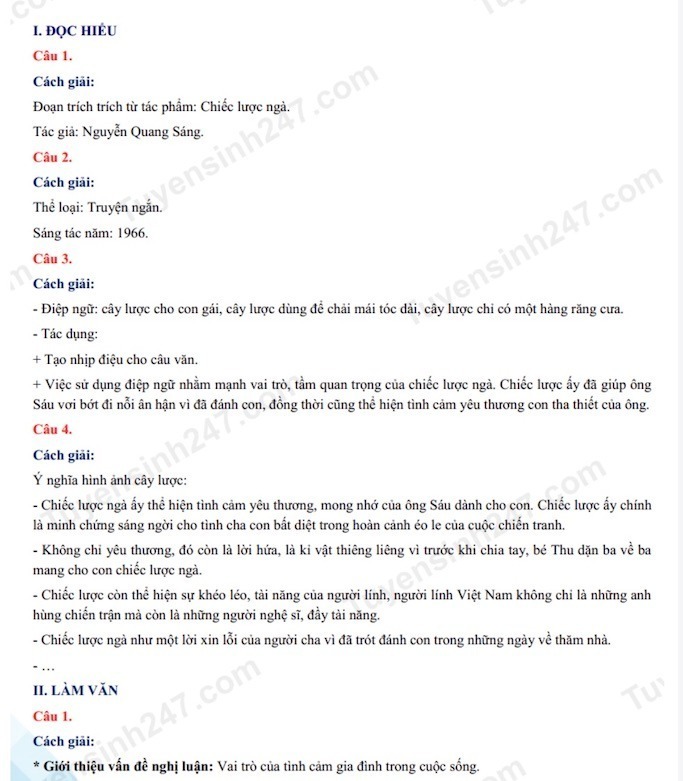 Đề thi môn Ngữ văn vào lớp 10: Lai Châu, Quảng Trị cùng vào "Viếng lăng Bác" - 3