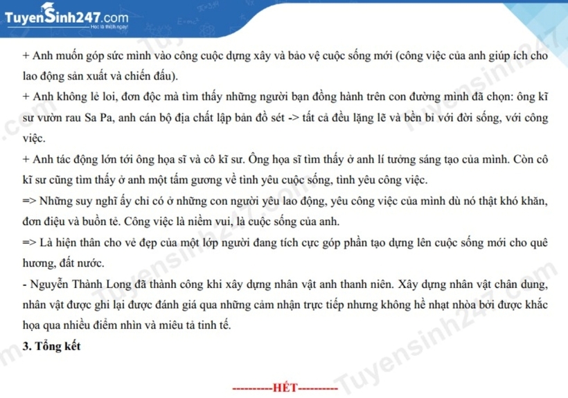 Đáp án gợi ý môn Ngữ văn thi vào lớp 10 của tỉnh Ninh Bình. Ảnh: Tuyensinh247.com/ Dân Việt