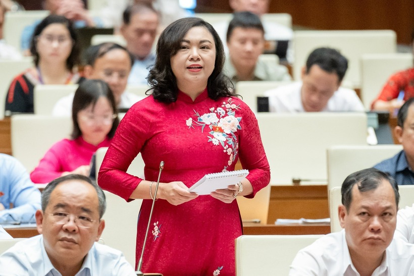 Đại biểu Đặng Bích Ngọc tham gia chất vấn (Ảnh: Media Quốc hội).