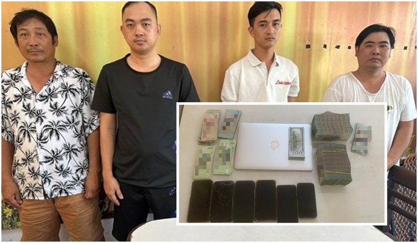 Các đối tượng liên quan vụ án và tang vật.