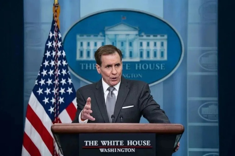 Người phát ngôn Hội đồng An ninh Quốc gia Mỹ John Kirby. Ảnh: Bloomberg