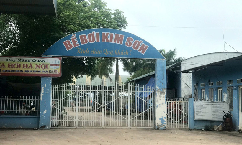 Bể bơi Kim Sơn, nơi xảy ra vụ đuối nước. (Ảnh: Báo Bắc Giang)