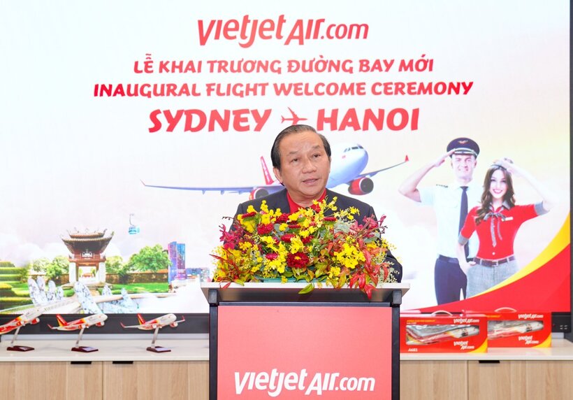 Phó Tổng Giám đốc Vietjet Đỗ Xuân Quang công bố khai trương đường bay thứ 7 kết nối nối Australia - Việt Nam của Vietjet