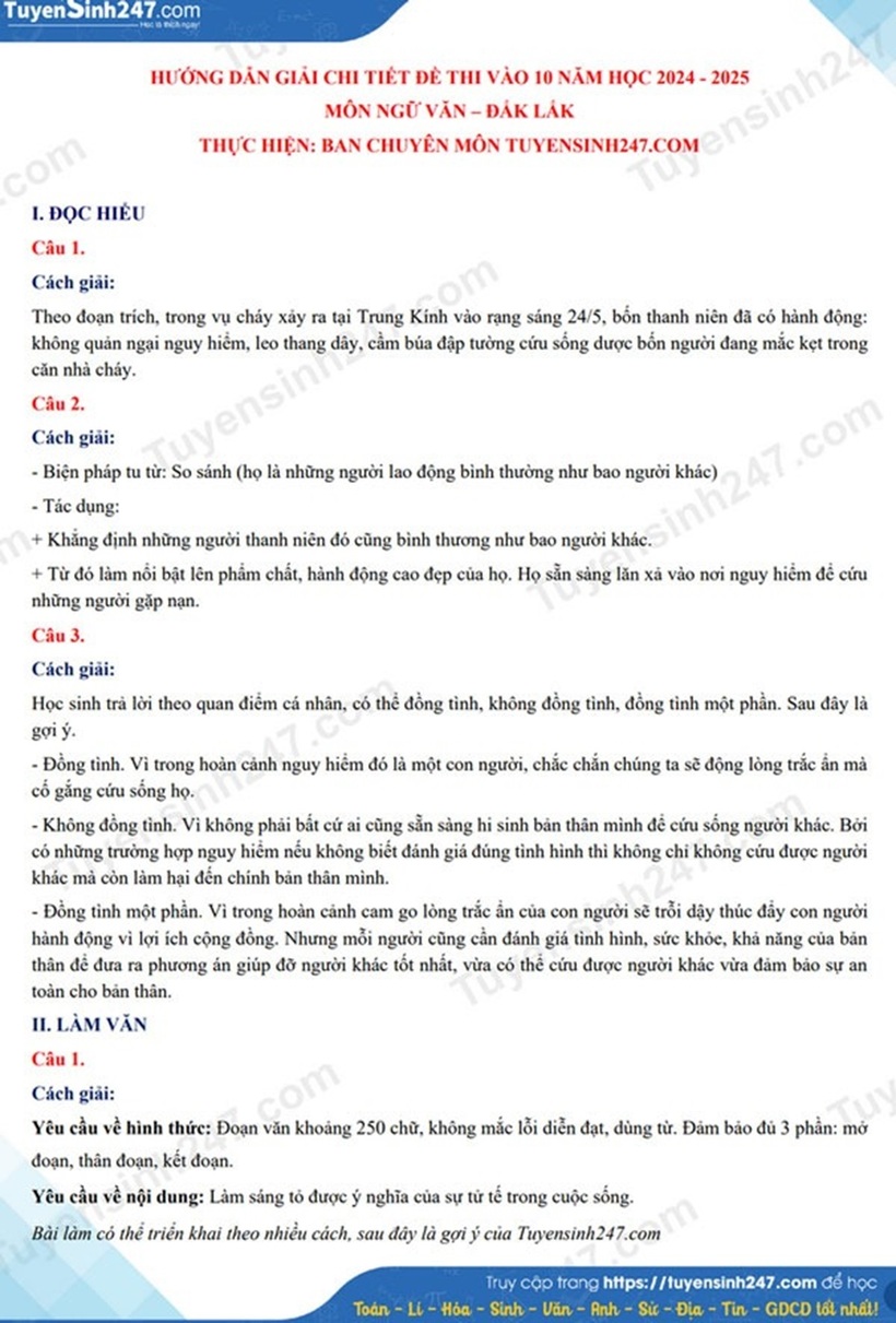 Kỳ thi lớp 10 tỉnh Đắk Lắk: Vụ cháy ở Hà Nội xuất hiện trong đề thi môn Ngữ văn - 4