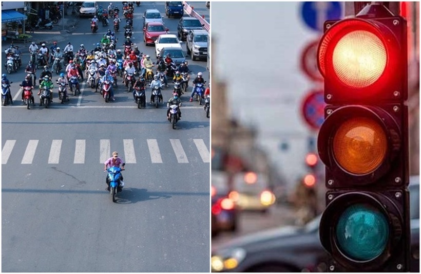 Theo mức xử phạt các lỗi giao thông dễ gặp theo quy định mới nhất, xe máy vượt đèn đỏ bị xử phạt 800.000 - 1.000.000 đồng. Ảnh minh họa
