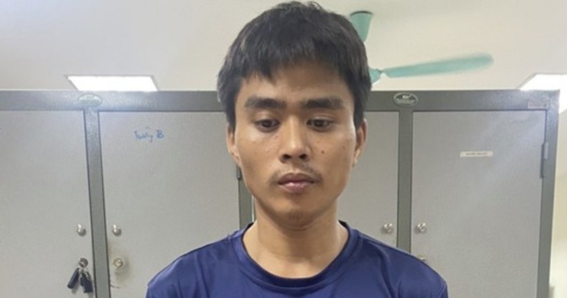 Nguyễn Huy Hoàng tại cơ quan công an.