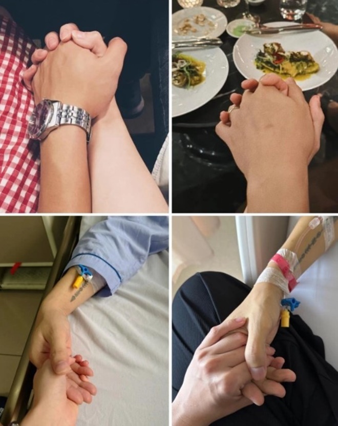 Những cái nắm tay của 2 vợ chồng trong suốt 7 năm bên nhau. Ảnh: Phụ nữ mới.