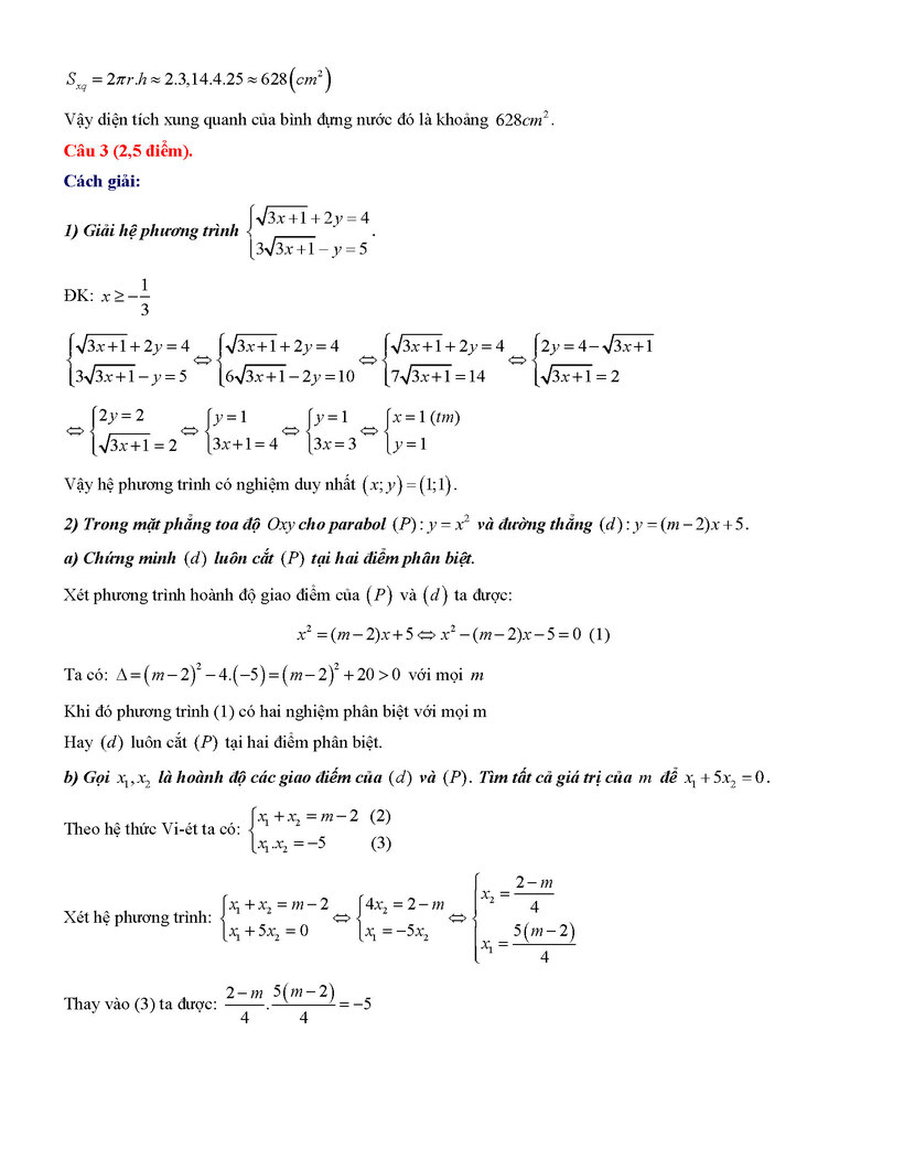 Đáp án gợi ý môn Toán tuyển sinh lớp 10 tại Hà Nội năm 2024 - 4