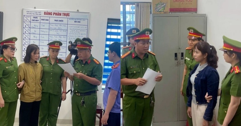 Công bố lệnh bắt giam Nguyễn Thị Hoài Diễm và Nguyễn Thị Ngọc Lan. Ảnh: Dân việt
