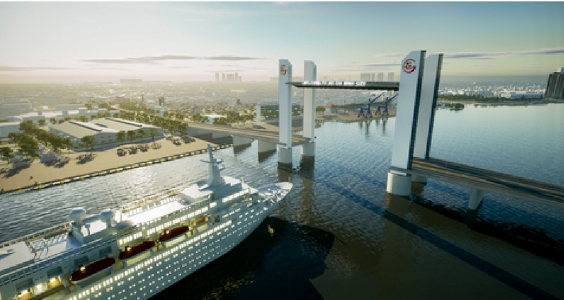 Phối cảnh cầu Thủ Thiêm 4. (Ảnh: PORTCOAST)