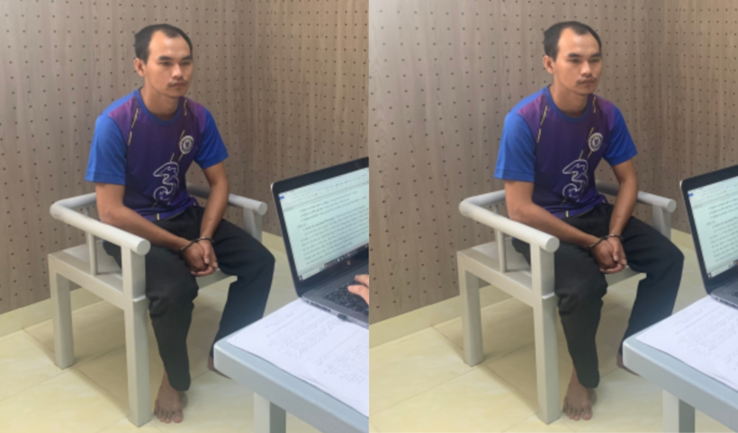 Nguyễn Văn Đặng tại cơ quan công an (Ảnh: Công an Bạc Liêu).