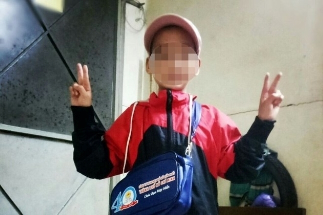 Bé trai 10 tuổi được mẹ tìm thấy sau 13 ngày mất tích. Ảnh: Tiền Phong