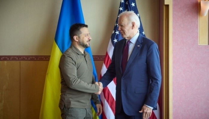 Tổng thống Ukraine Volodymyr Zelensky và Tổng thống Mỹ Joe Biden. Ảnh: Ukrinform