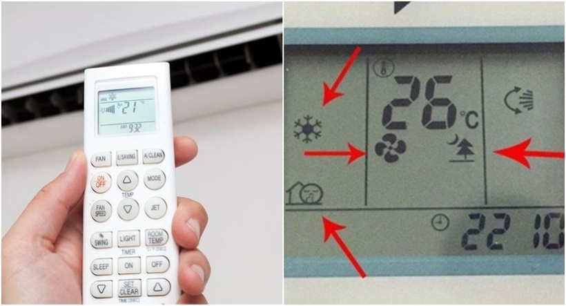 Các biểu tượng trên remote điều hòa.