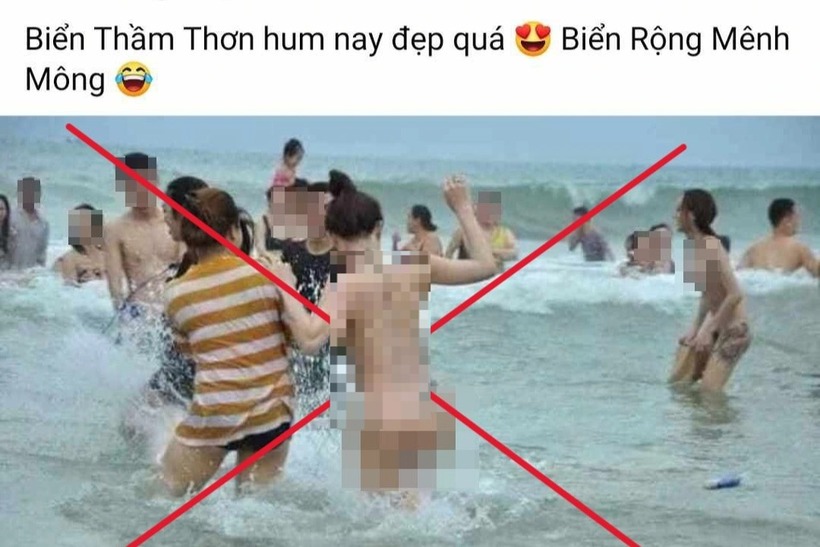 Hình ảnh trên mạng xã hội là ghép, không phải ở Sầm Sơn.