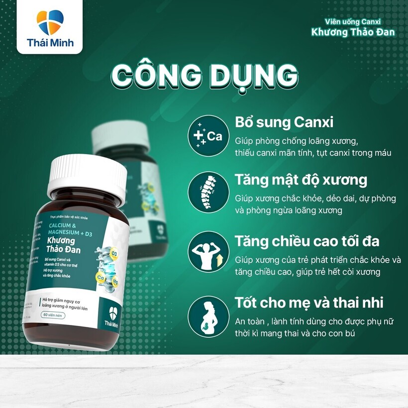 Canxi & Magie + D3 Khương Thảo Đan - Giải pháp chuyên biệt bổ sung canxi cho xương, răng chắc khỏe - 2