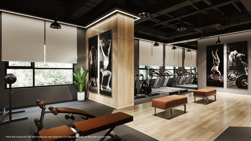 Phòng tập gym hiện đại ngay trong tòa nhà cho cư dân một cuộc sống năng động