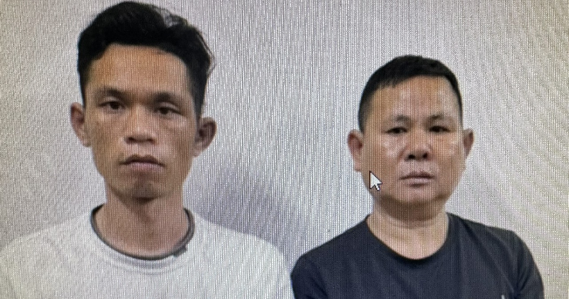 2 đối tượng Hoàng Gia Lạc (phải) và Hoàng Chấn Long. (Ảnh: Công an Thanh Hóa)