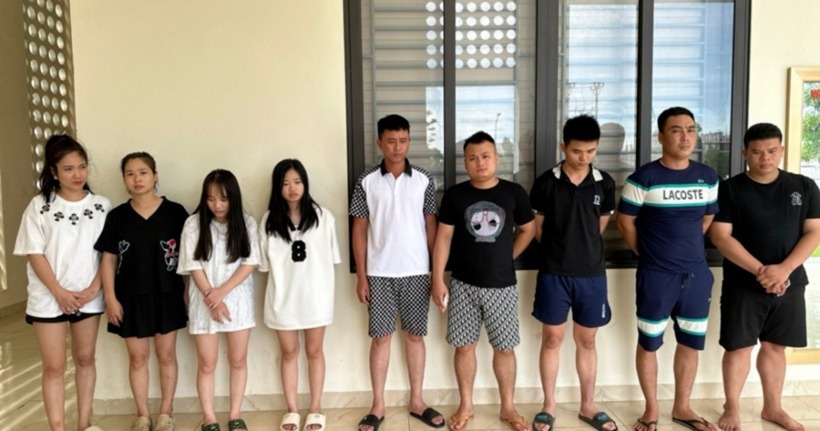 Các đối tượng bị bắt giữ. (Ảnh: Công an Thanh Hóa)