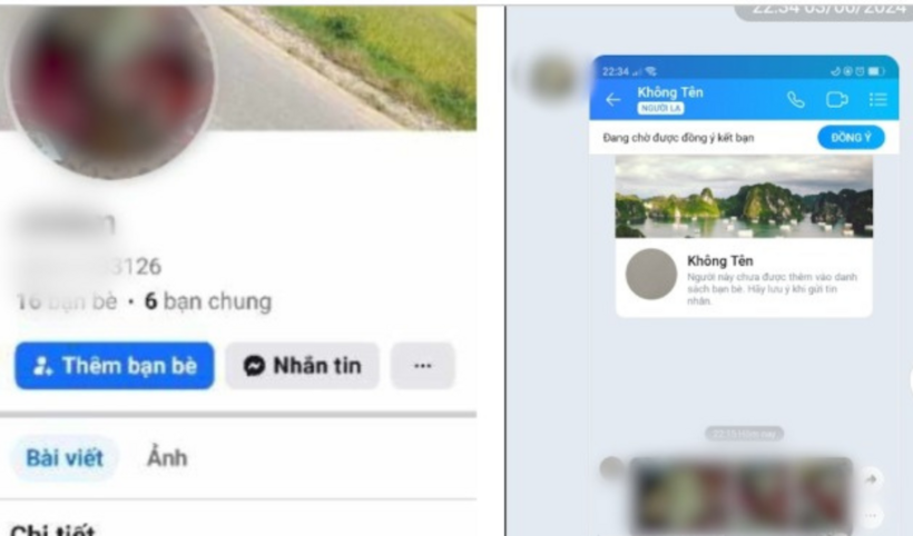 Tài khoản facebook Hiền tạo lập và tin nhắn Zalo gửi đi. Ảnh: Tạp chí Tri thức & Cuộc sống