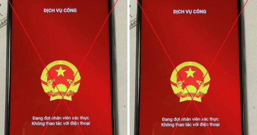 Phần mềm Dịch vụ công giả mạo. (Ảnh: Công an TP.Hà Nội)