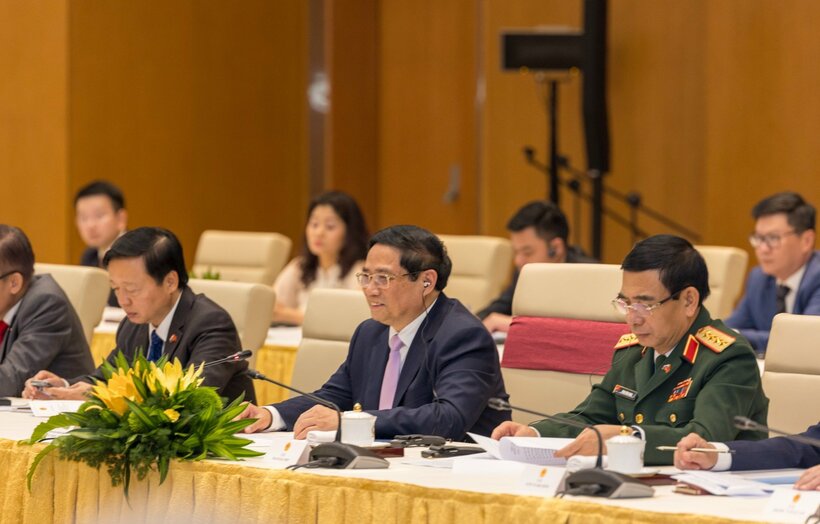 Thủ tướng Chính phủ Phạm Minh Chính trong cuộc hội đàm.