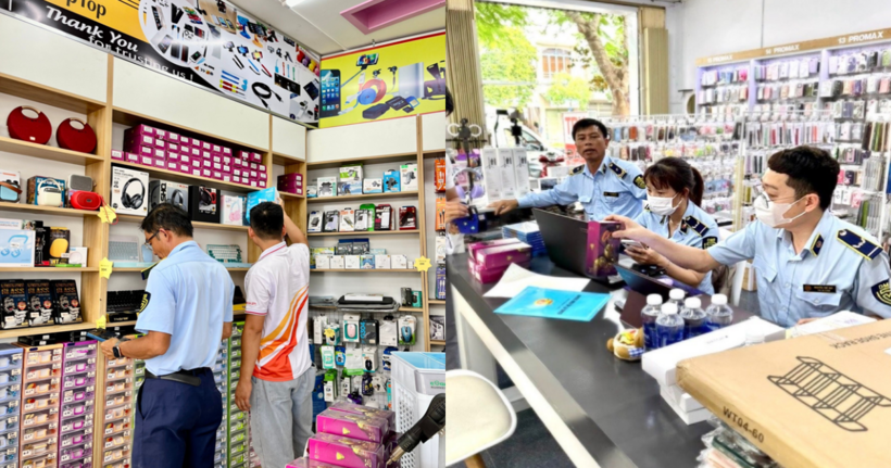 Lực lượng QLTT tiến hành kiểm tra cơ sở có dấu hiệu vi phạm.
