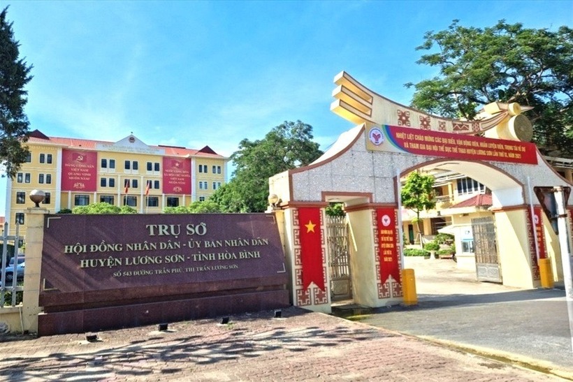 Trụ sở UBND huyện Lương Sơn, nơi ông Nguyễn Vũ Chi khi làm Chủ tịch UBND huyện. Ảnh: Dân trí