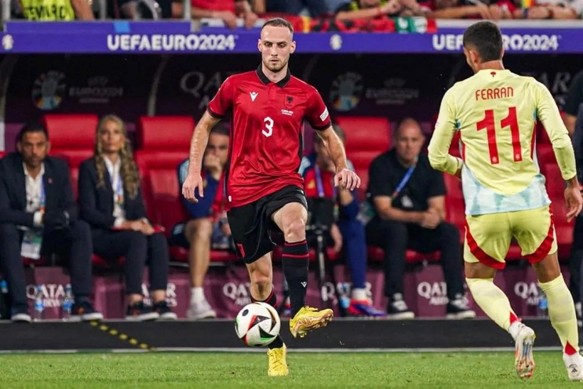 Albania ngậm ngùi chia tay EURO 2024 sau thất bại 0-1 trong trận gặp Tây Ban Nha. Ảnh: UEFA