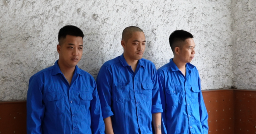Nhóm đối tượng Phạm Văn Hưởng, Vũ Trọng Chiến, Nguyễn Thanh Tùng (từ trái sang phải.