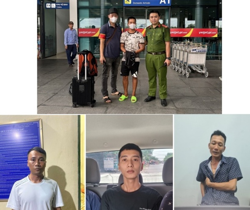 Các đối tượng Đỗ Văn Chung, Nguyễn Danh Đô, Nguyễn Đức Thịnh và Nguyễn Công Việt. Ảnh: Pháp luật & Xã hội